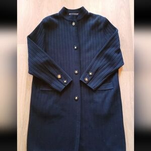 Worldly Things by Styltricot Black Wool Sweater Cardigan Sz Medium Made in Italy